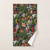 Vintager Parrot-Dschungel 1 Muster Badhandtuch Set (Handtuch)