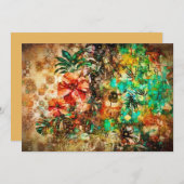 Vintager Parrot-Jungle-Hibiskus Feiertagskarte (Vorne/Hinten)