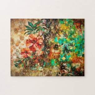 Vintager Parrot-Jungle-Hibiskus Puzzle