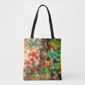 Vintager Parrot-Jungle-Hibiskus Tasche (Vorderseite)