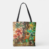 Vintager Parrot-Jungle-Hibiskus Tasche (Rückseite)