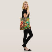 Vintager Parrot-Jungle-Hibiskus Tasche (Am Model)