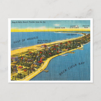 Vintager Pass-a-Grille, Luftbild Florida Postkarte