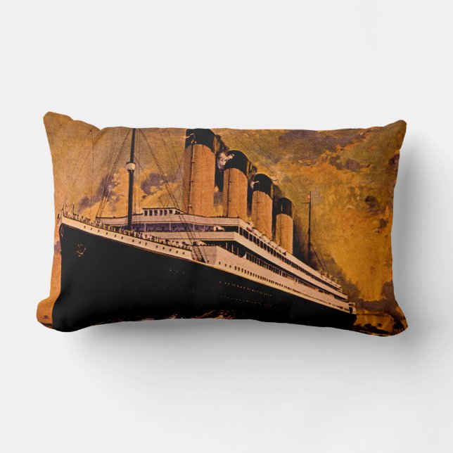 Vintager Passagier-Ozeandampfer titanisches Cunard Lendenkissen (Vorderseite)