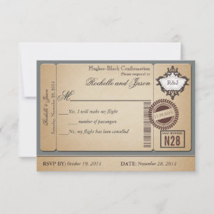 Vintager Passport-Ticket UAWG RSVP Karte