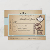 Vintager Passport-Ticket UAWG RSVP Karte (Vorne/Hinten)