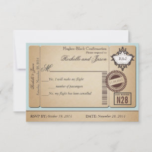 Vintager Passport-Ticket UAWG RSVP Karte