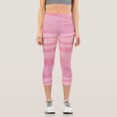 Vintager Pastellrosa Küstenstrich Capri Leggings (Vorderseite)