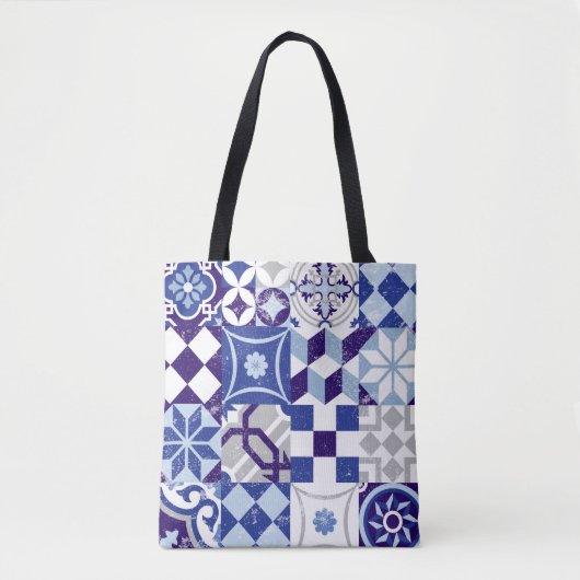 Vintager Patchwork-Hintergrund mit traditionellem Tasche (Vorderseite)