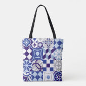 Vintager Patchwork-Hintergrund mit traditionellem Tasche (Rückseite)