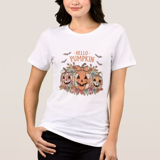 Vintager Patchwork Pumpkin-T - Shirt | Hallowen (Vorderseite)