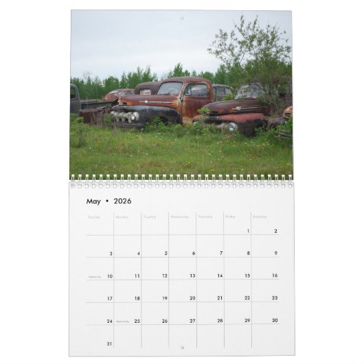Vintager Patina-Kalender Kalender (Mai 2026)