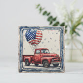Vintager Patriot Truck: Vintager Ruhm Feiertagskarte (Stehend Vorderseite)
