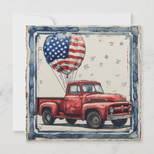 Vintager Patriot Truck: Vintager Ruhm Feiertagskarte