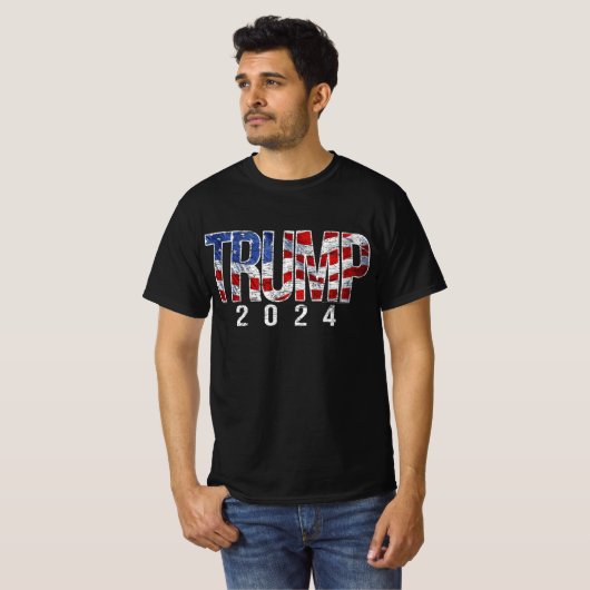 Vintager Patrioter Donald Trump 2024 T-Shirt (Vorne ganz)