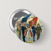 Vintager Patrioter, stolzer Militärangehöriger Button (Vorne & Hinten)