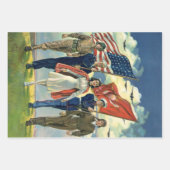 Vintager Patrioter, stolzer Militärangehöriger Geschenkpapier Set (Vorderseite 2)