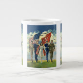 Vintager Patrioter, stolzer Militärangehöriger Jumbo-Tasse (Vorderseite)