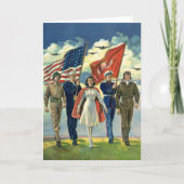 Vintager Patrioter, stolzer Militärangehöriger Karte (Vorderseite)