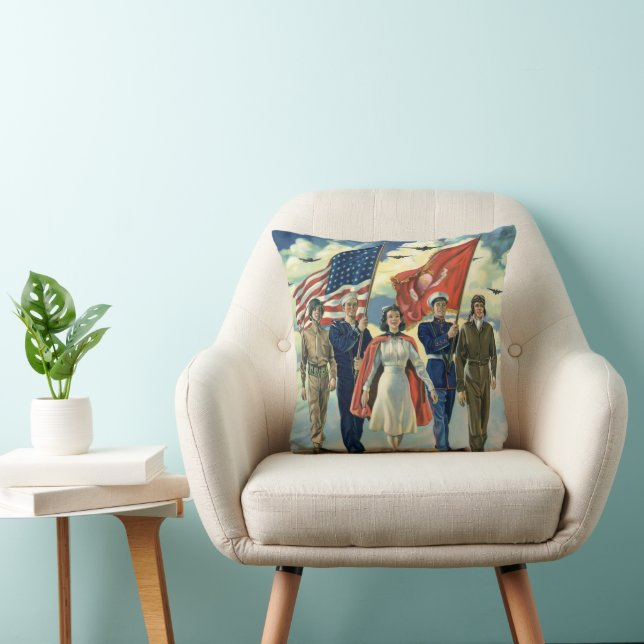 Vintager Patrioter, stolzer Militärangehöriger Kissen (Stuhl )
