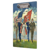 Vintager Patrioter, stolzer Militärangehöriger Klemmbrett (Links)