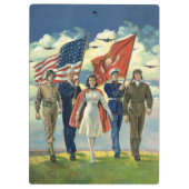 Vintager Patrioter, stolzer Militärangehöriger Klemmbrett (Rückseite)