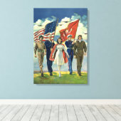 Vintager Patrioter, stolzer Militärangehöriger Leinwanddruck (Insitu (Holzboden))