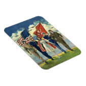 Vintager Patrioter, stolzer Militärangehöriger Magnet (Rechte Seite)