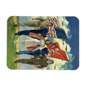 Vintager Patrioter, stolzer Militärangehöriger Magnet (Horizontal)
