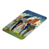 Vintager Patrioter, stolzer Militärangehöriger Magnet (Linke Seite)