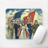 Vintager Patrioter, stolzer Militärangehöriger Mousepad (Mit Mouse)