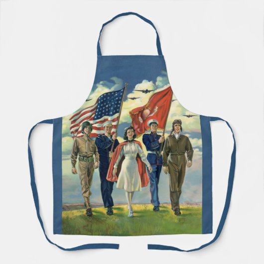 Vintager Patrioter, stolzer Militärangehöriger Schürze (Vorderseite)