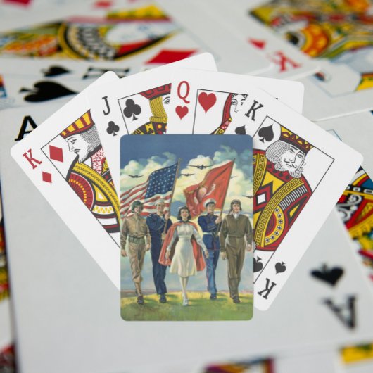 Vintager Patrioter, stolzer Militärangehöriger Spielkarten