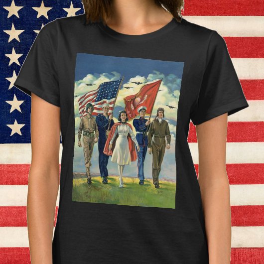 Vintager Patrioter, stolzer Militärangehöriger T-Shirt