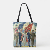 Vintager Patrioter, stolzer Militärangehöriger Tasche (Rückseite)