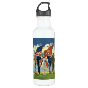 Vintager Patrioter, stolzer Militärangehöriger Trinkflasche