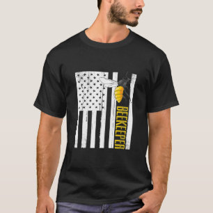 Vintager Patriotic Beekeeper USA Flag Apiculturist T-Shirt