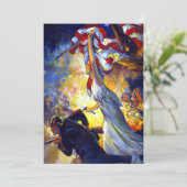 Vintager Patriotic Lady Liberty American Flag Eagl (Stehend Vorderseite)