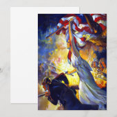 Vintager Patriotic Lady Liberty American Flag Eagl (Vorne/Hinten)