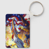 Vintager Patriotic Lady Liberty American Flag Eagl Schlüsselanhänger (Rückseite)