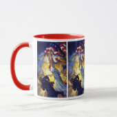 Vintager Patriotic Lady Liberty American Flag Eagl Tasse (Links)