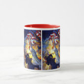 Vintager Patriotic Lady Liberty American Flag Eagl Tasse (Zentrum)