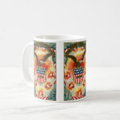 Vintager Patriotischer 4. Juli Adler und amerikani Kaffeetasse (Vorderseite Links)