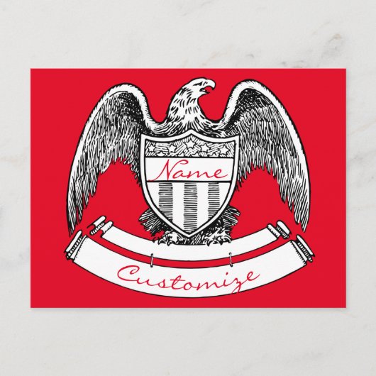 Vintager Patriotischer Adler PlaqueThunder_Cove Postkarte (Vorderseite)