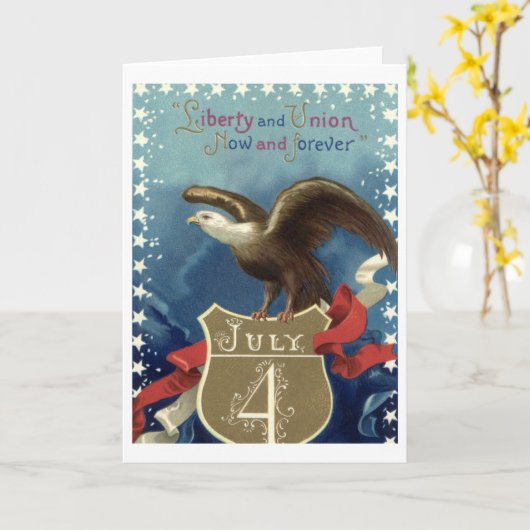 Vintager Patriotischer Amerikanische Unabhängigkei Karte (Gelbe Blume)