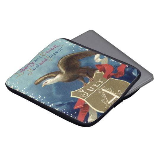 Vintager Patriotischer Amerikanische Unabhängigkei Laptopschutzhülle (Vorne Oben)
