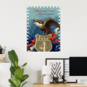 Vintager Patriotischer Amerikanische Unabhängigkei Poster (Heimbüro)