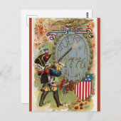 Vintager Patriotischer Amerikanische Unabhängigkei Postkarte (Vorne/Hinten)