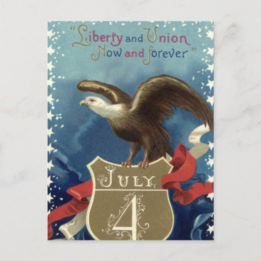 Vintager Patriotischer Amerikanische Unabhängigkei Postkarte (Vorderseite)