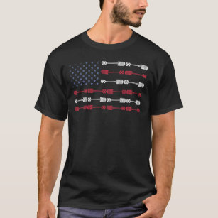 Vintager Patriotischer Amerikanischer Flag Pistole T-Shirt